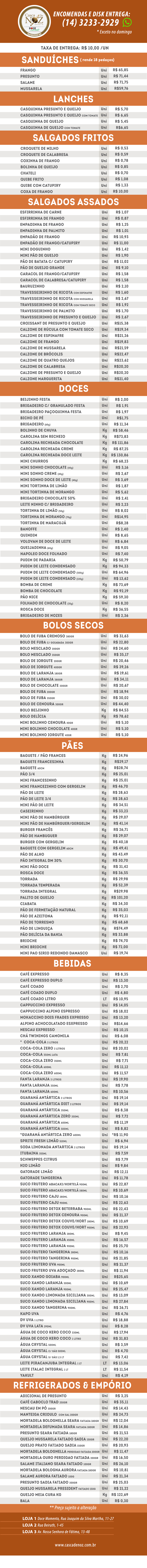 Casca Tabela de Precos Atualizada Jun 2025