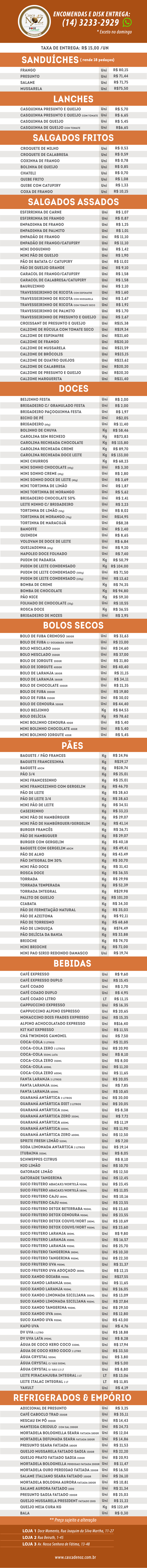 Casca Tabela de Precos Atualizada Jun 2025